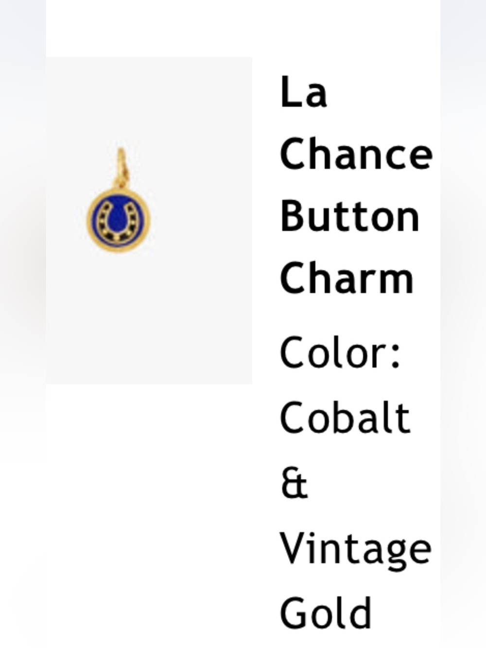 Clare V La Chance Button Charm in Cobalt/Vintage Gold - Picture 3 of 5